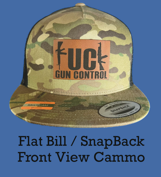 F*ck Gun Control Flat Bill Hat - Black Eagle Apparel